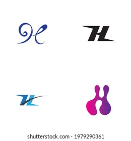 Letter H logo set icon vector design template
