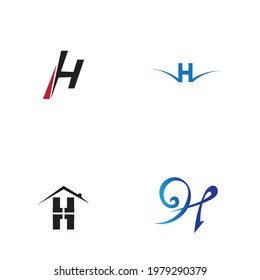 Letter H logo set icon vector design template