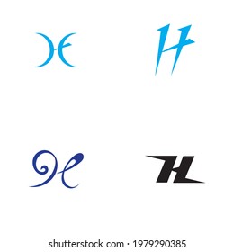 Plantilla de diseño vectorial de conjunto de logotipos de letra H