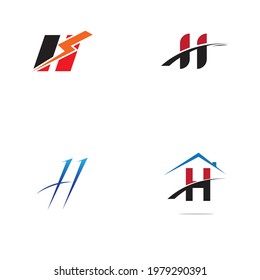 Plantilla de diseño vectorial de conjunto de logotipos de letra H
