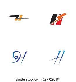 Letter H logo set icon vector design template