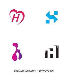 Plantilla de diseño vectorial de conjunto de logotipos de letra H