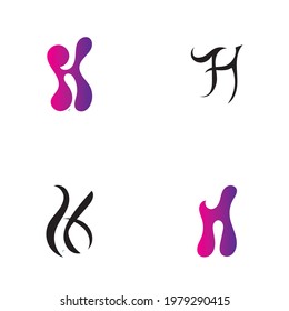 Letter H logo set icon vector design template