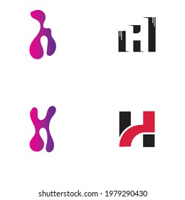 Plantilla de diseño vectorial de conjunto de logotipos de letra H