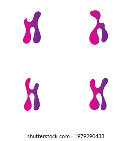 Letter H logo set icon vector design template