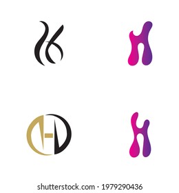 Plantilla de diseño vectorial de conjunto de logotipos de letra H