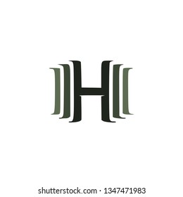 Letter h logo with shadow behind