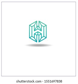 The Letter H logo is in the shape hexagon. Can be used for application icons.