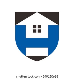 letter H logo. shield logo vector.