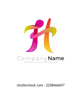 Letter H logo with simple design template, modern style logos