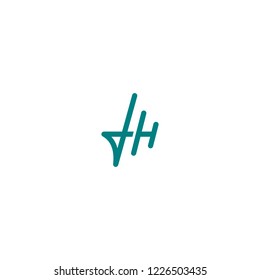 Letter h logo. simple icon design. memorable geometric logo. blue color