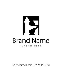 Letter H logo in simple style black alphabet H illustration template