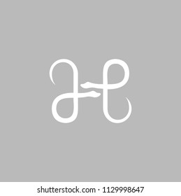 Letter H Logo Snake Shape Stock Vector (Royalty Free) 1129998647 ...