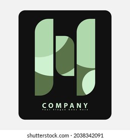 logotipo de letra H de color verde suave, logotipo de la empresa, logotipo de negocio