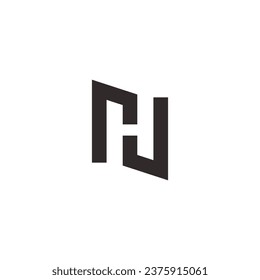 The letter H logo with split style is divided into two