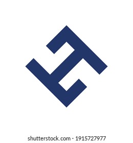 Buchstabe h Logo mit quadratischer Form