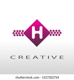 
Letter H Logo With Square - Vector