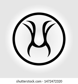the letter H logo, the tattoo logo inside the circle, the branding symbol can be edited and changed in color