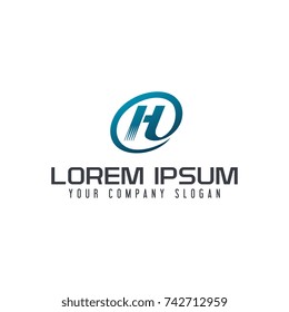 Letter H logo. tech design concept template