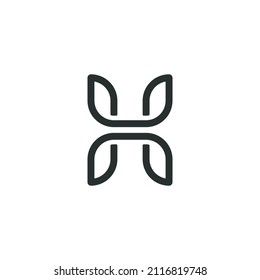 letter H logo, template design, black and white