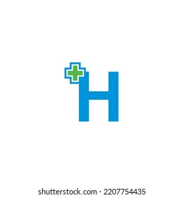 Letter H Logo Template Design With Health Concept. Letter H Logo For Business Medical Hospital Care Health Wellness, Etc. Letter H Logo With Health Plus Sign. H Icon