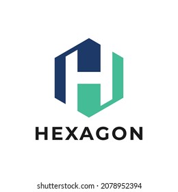 Plantilla del logotipo de la letra H. Logotipo creativo único hexágono moderno. Icono del vector.
