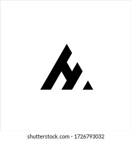 the letter H logo with a triangle shape.	