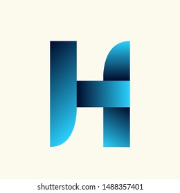 Letter H Logo Typographic Icon Uppercase Stock Vector (Royalty Free ...