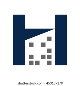 letter H logo vector.