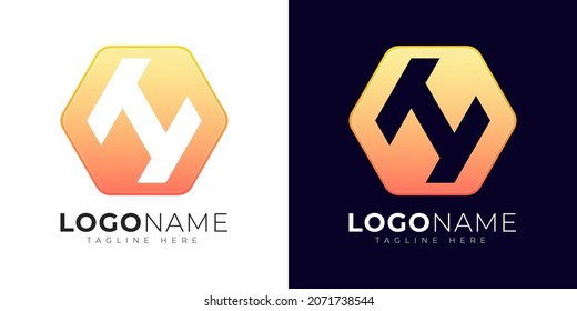Plantilla de diseño vectorial de logotipo de letra h. Icono del logotipo h de letra moderna con forma de geometría colorida.