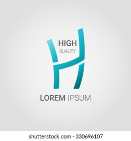 Letter H logo. Vector design template. High quality logo.