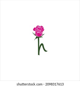 plantilla de flor del vector del logotipo de letra h