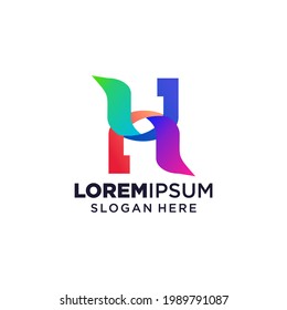 Letter H logo vector illustration, Design inspiration. Colorful icons.