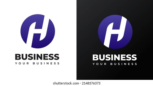 Letter H Logo, Vektorgrafik mit kreisförmigen Formen
