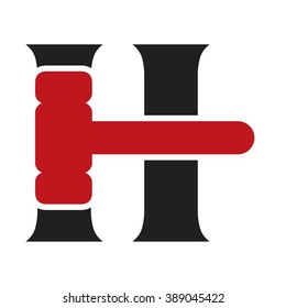 letter H logo vector. law symbol. justice icon.