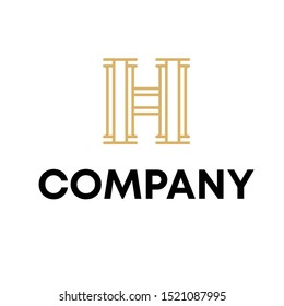 Letter H logo vector luxury line sign
