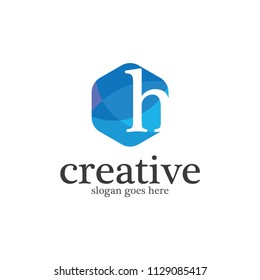 Letter h logo vector. Modern stylized colorful hexagon logo alphabet.