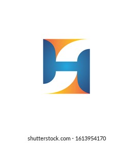 letter h logo vector with letter s element