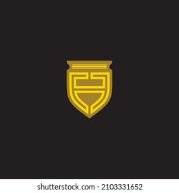 letter h logo vector shield template