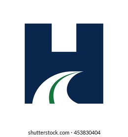 letter H logo vector. way logo vector.