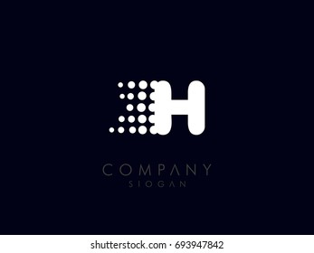 letter h logo vector white color