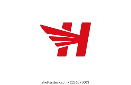 Letter H logo and wings