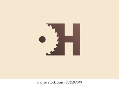 Letter H Logo, woodworking logo design. 