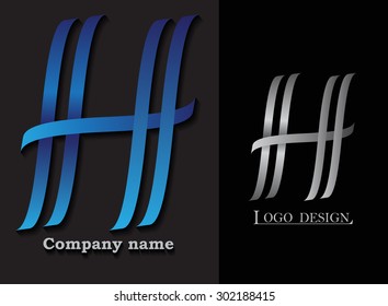 Letter H logo.Alphabet logo design.Logotype vector illustration.