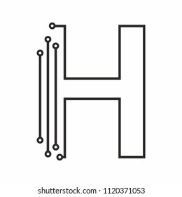 Letter H logotype design with Dot. Technology and Digital Connection concept. vector