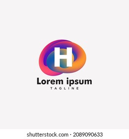 Letter H Logotype Gradient Colorful, Logo Template Design Vector art.
