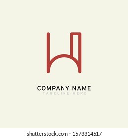 Letter H logotype Monoline style, simple and elegant H logo, Retro theme - Vector