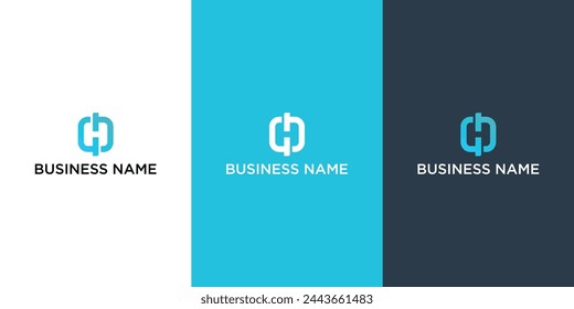 Logotipo de letra H con diseño de espacio negativo