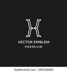 Letter H logotype Technology and digital abstract dot connection vector logo in black backround