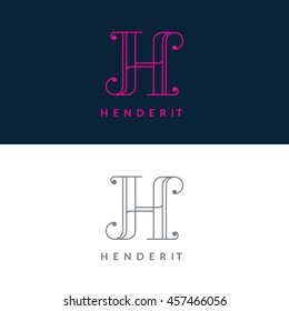 Letter "H" logotype. Trendy line art design. Eps10 vector illustration.